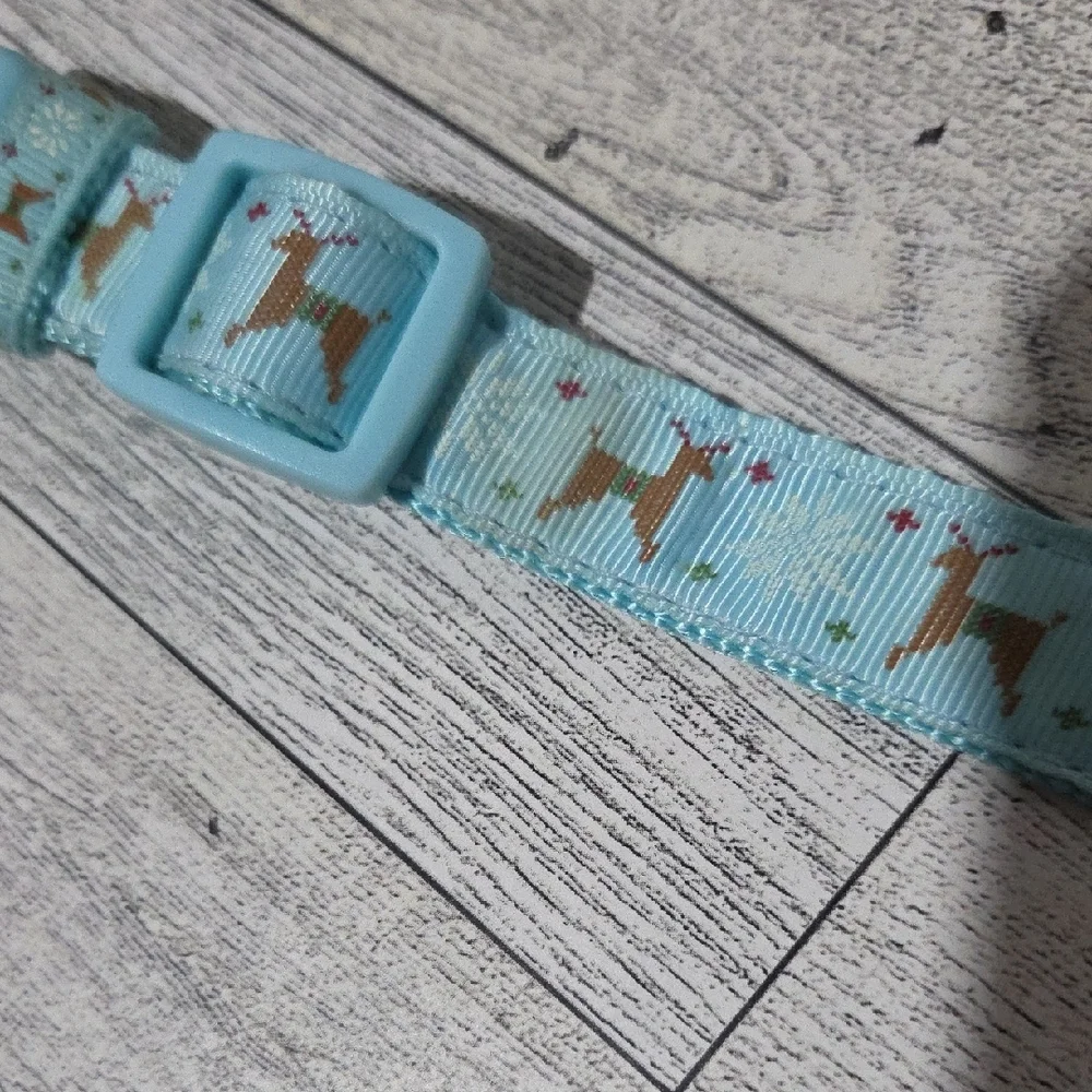 Martha Stewart Turquoise Pet Collar with Snowflake Accent